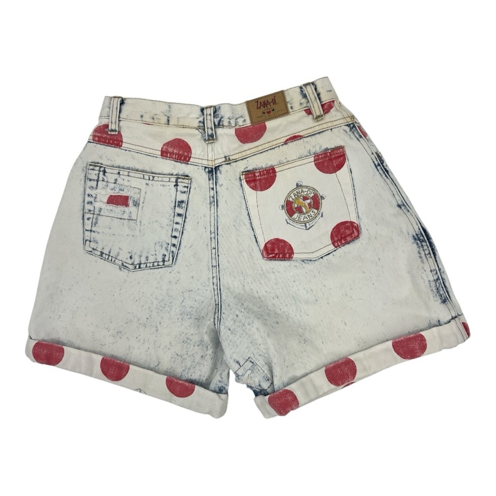 VTG Y2K ZANA-Di high-waisted denim shorts 1980s early 1990s.light acid-wash 9/10